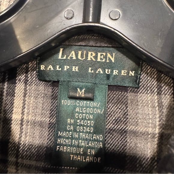 Ralph Lauren Womens Button Down Plaid Shirt Size M Black & White - Picture 4 of 8